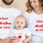 tshirt for parents and baby first christmas